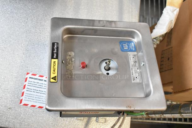 Wells Metal Commercial Round Drop In Food Warmer, 120V, 1 Phase, stainless steel, NSF certified, caution and instruction labels visible.