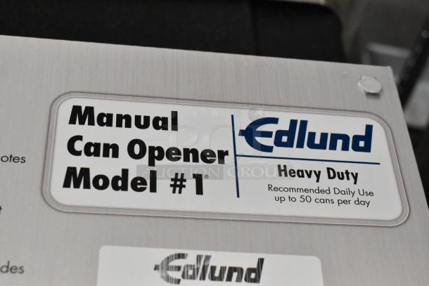 Edlund #1 Metal Manual Can Opener, brand new, heavy-duty, recommended for up to 50 cans daily, with original labeling.