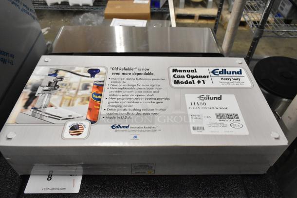 Edlund #1 Metal Manual Can Opener, brand new in box, features improved design, anti-rust coating, made in USA.