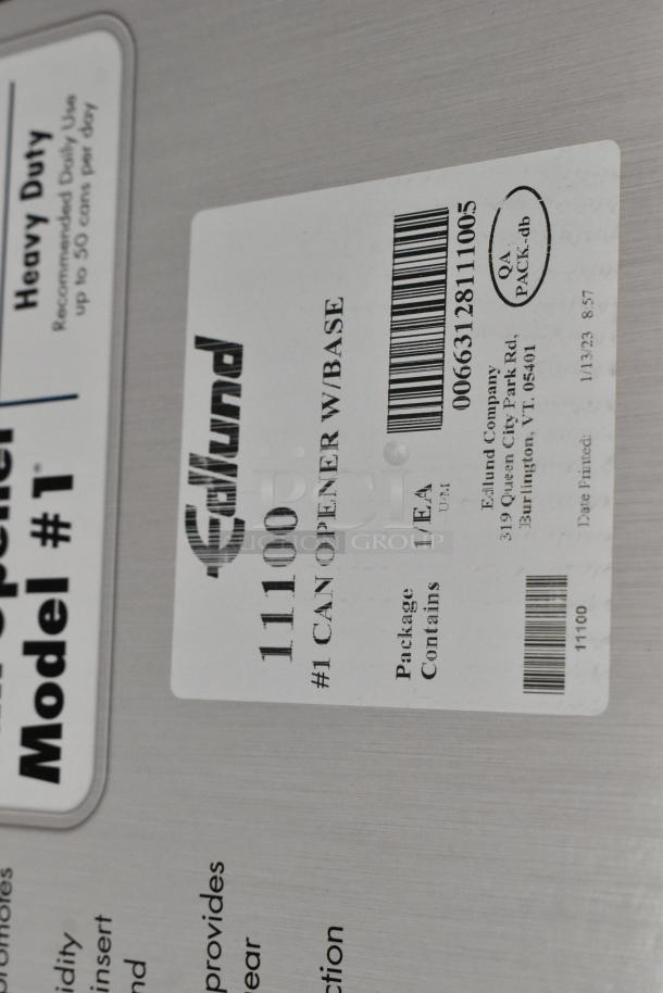 Brand new Edlund #1 metal manual can opener, boxed. Heavy duty, model 11100, recommended up to 50 cans daily.