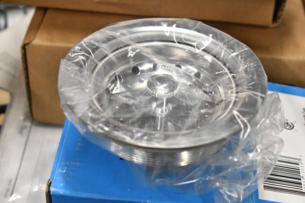 Brand new BK BKD-8-G deck mount faucet and drain, in original packaging. Three items included in auction lot.