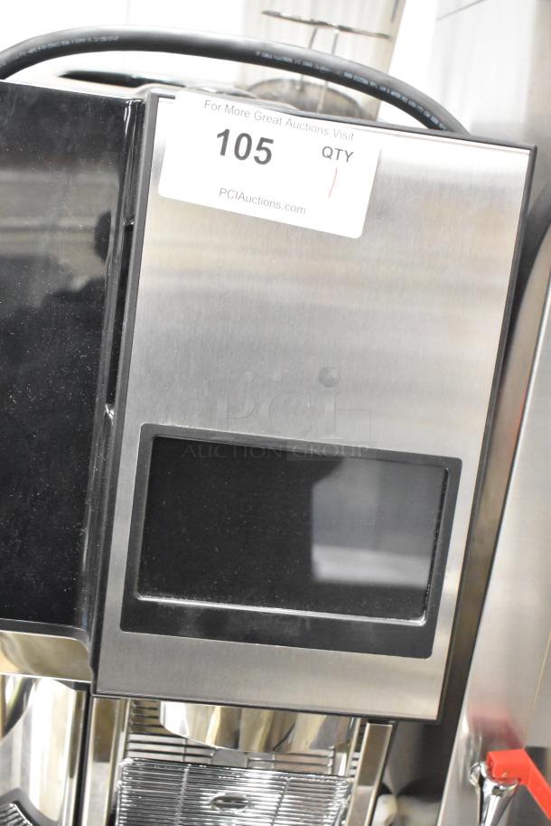 Brand new stainless steel commercial countertop automatic espresso machine with hot water dispenser, 120/208-240V, 1 phase.