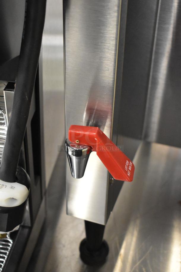 Bloomfield 8795 stainless steel iced tea machine with hot water dispenser, new condition, 120/240V, 1-phase.