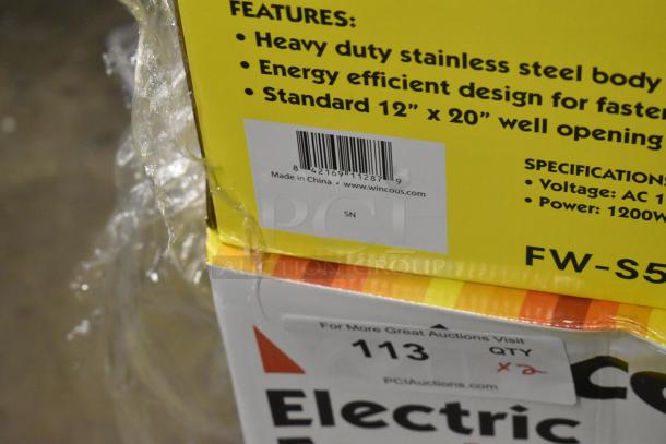 Winco FW-S500 Stainless Steel Food Warmer, new in box. Features: durable body, energy-efficient, 120V, 1 Phase, 1200W.