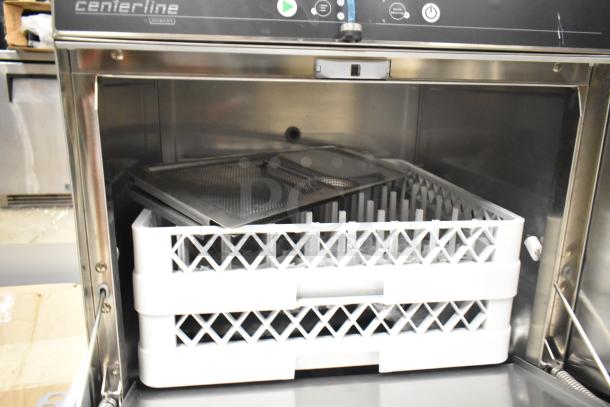 BRAND NEW Hobart CUH-1 stainless steel high-temp undercounter dishwasher, visible rack, 208-240V, scratch and dent condition.
