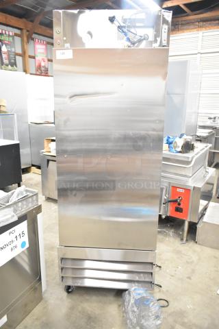 BRAND NEW SCRATCH AND DENT! 2024 Mainstreet 829BMR23F Stainless Steel Commercial Single Door Reach In Freezer w/ Poly Coated Racks on Commercial Casters. 115 Volts, 1 Phase. - Item #1225166