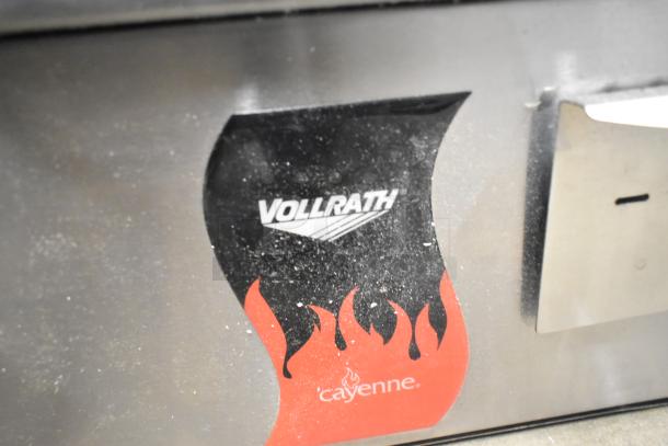 Brand new Vollrath Cayenne FTA 8024 stainless steel electric griddle. 220V, 1 phase. Minor scratches, dented corner.