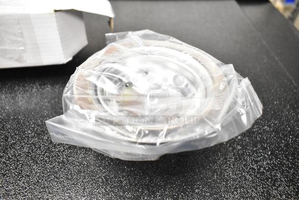 Packaged Regency wall mount faucet, model 600FW84G, in new condition with visible box damage. Includes 3 1/2" gooseneck spout.