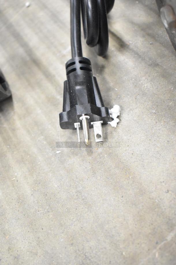 Power plug for RiceMaster 57155 electronic rice cooker, black cable, 3-prong, suitable for 230 volts, 1 phase.