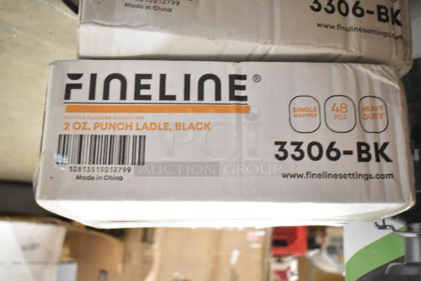 2 new boxes of Fineline 3306-BK 2 oz. black polystyrene disposable ladles, 48/case; single wrapped, heavy duty.