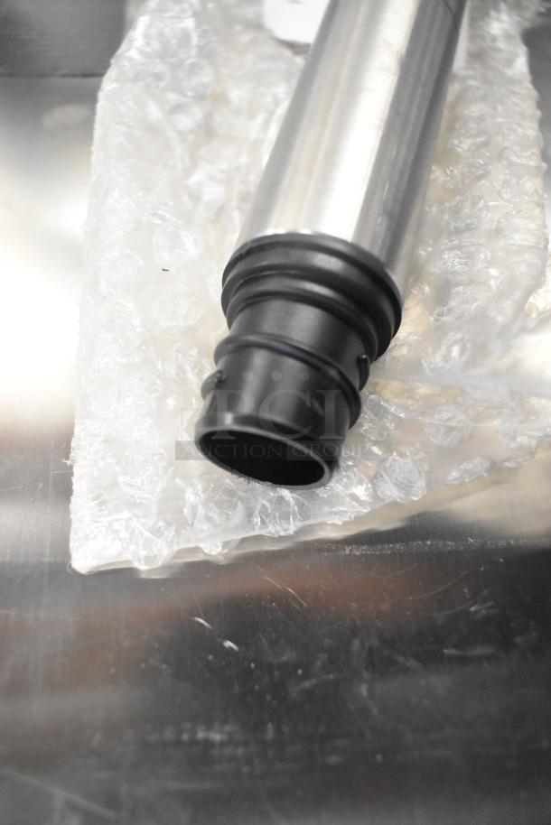 Brand new stainless steel immersion blender blade, minor scratches; wrapped in bubble wrap for protection.