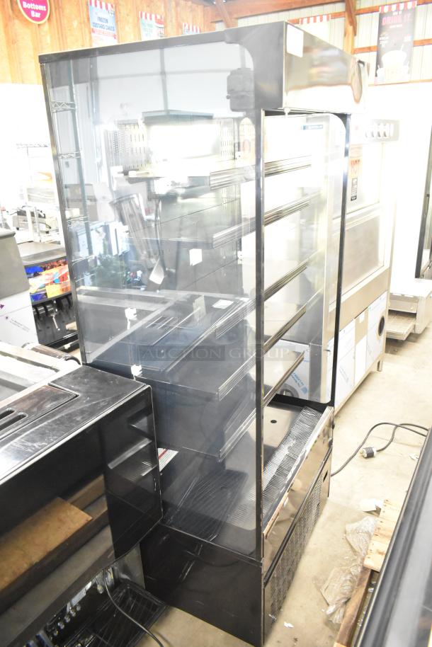 Hussmann MDN3575B1A 35" Black Vertical Open Air Curtain Merchandiser, metal, 120/250V, 1 Phase, commercial.