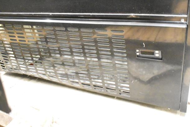 Hussmann MDN3575B1A commercial 35" black vertical open air merchandiser. Features metal design, voltage display.