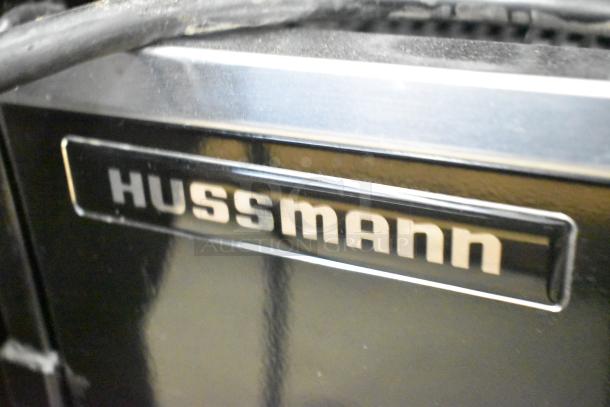 Hussmann MDN3575B1A black metal vertical open air merchandiser, 35", with logo; 120/250V, 1 phase. 