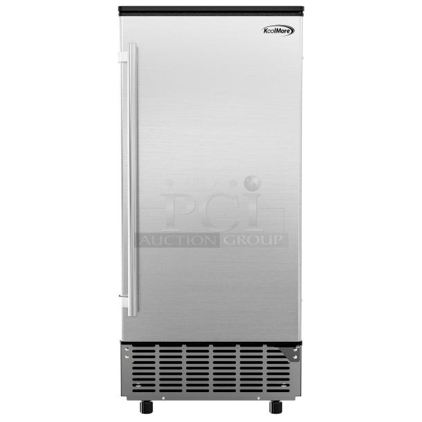 KoolMore BIM75-BS stainless-steel ice maker, 75lbs/24h capacity, commercial undercounter/free-standing, brand new condition.