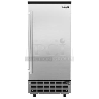 BRAND NEW SCRATCH AND DENT! KoolMore BIM75-BS Stainless-Steel Commercial Undercounter Built-In/Free-Standing Ice Maker, 75lbs/24h. 115 Volts, 1 Phase. - Item #1225258