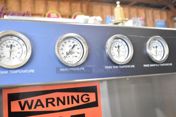Douglas SD-20-IREL pot and pan washer gauges; indicates tank temperature, wash pressure, rinse temperatures; stainless steel.