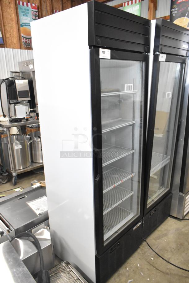 2019 Habco SE18 commercial cooler, single door, metal, poly-coated racks, 115 volts, 1 phase, excellent condition.