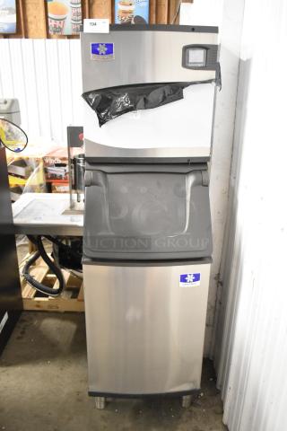 2024 Manitowoc IDT0420A-161 Indigo NXT Stainless Steel Commercial Dice Ice Machine on Manitowoc Commercial Ice Bin. 470 lb. 115 Volts, 1 Phase. - Item #1225280