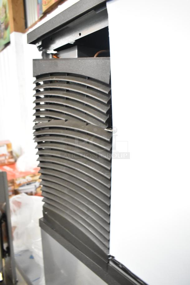 2024 Manitowoc IDT0420A-161 Indigo NXT stainless steel ice machine on commercial bin, 470 lbs capacity, 115V, 1 phase.