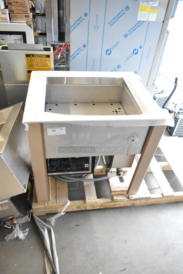 BRAND NEW Hatco HCWBIR-2DA stainless steel dual temp hot/cold drop-in food well, 240V, 3 phase, slight scratches/dents.