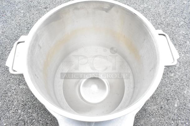 BRAND NEW VBOWL40-80 40 Quart Metal Mixing Bowl, fits 80 Quart Mixers, durable stainless steel, side handles visible.