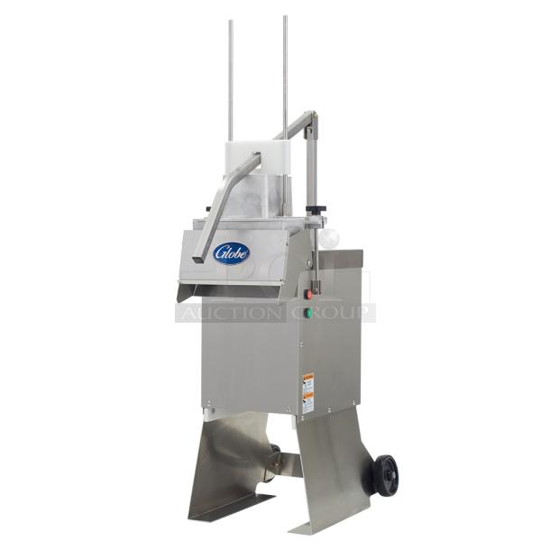 Brand new Globe GSCS3-3 metal cheese shredder, 65 lb/min, electric, 230V, 3-phase, commercial use.