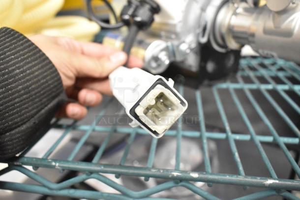 BRAND NEW La Marzocco Modbar MR. 10 EB connector detail. Metal undercounter espresso machine, 220-240V, 4 taps.