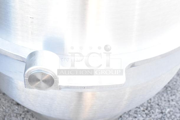 BRAND NEW Varimixer VBOWL-100 stainless steel 100-quart mixing bowl, commercial-grade, pristine condition, stamped marking visible.