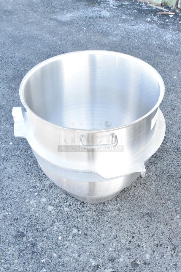 Brand new Varimixer VBOWL-100 stainless steel commercial 100-quart mixing bowl, pristine condition, featuring sturdy handles.