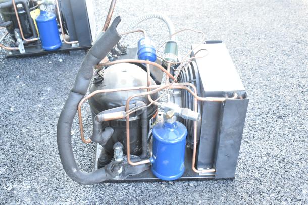 Brand new Copeland M7JP-H021-IAA-072 compressor, 115V, 1 phase. Includes two units per bid.