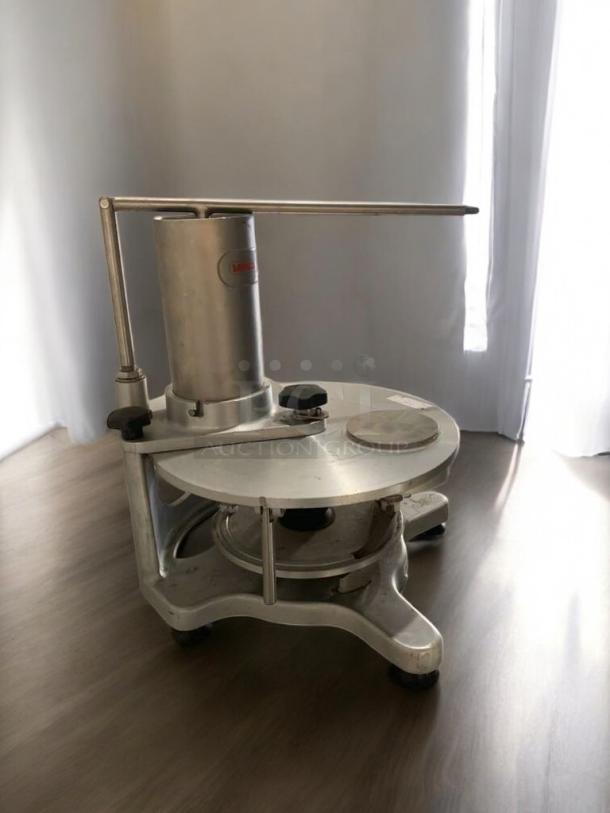 MAINCA MH-120 INT manual burger patty press in outstanding condition. Fully tested, working, stainless steel construction.
