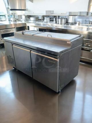 Kn’téra KRR70X refrigerated prep table in outstanding condition, fully tested and working, stainless steel finish.