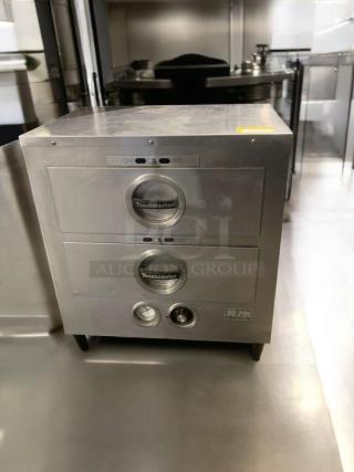 Thermaster TW-2D equivalent stainless steel two-drawer food warmer, superb condition, 120V, fully tested and working.
