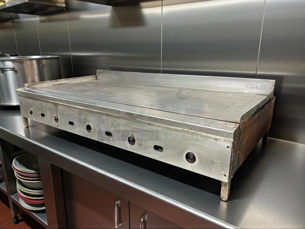 Jade Range 60” gas griddle, model JGT-2460, 1" thick plate, tested, working, stainless steel, countertop, great condition.