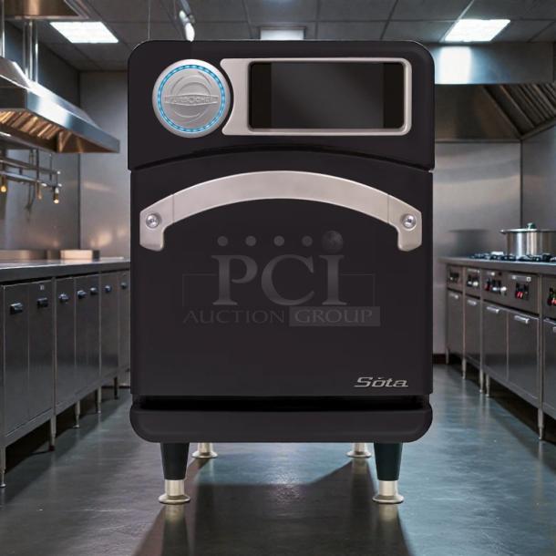 TurboChef Sota high-speed microwave/convection oven, tested and working, 208-240v, single-phase, black, stainless accents.