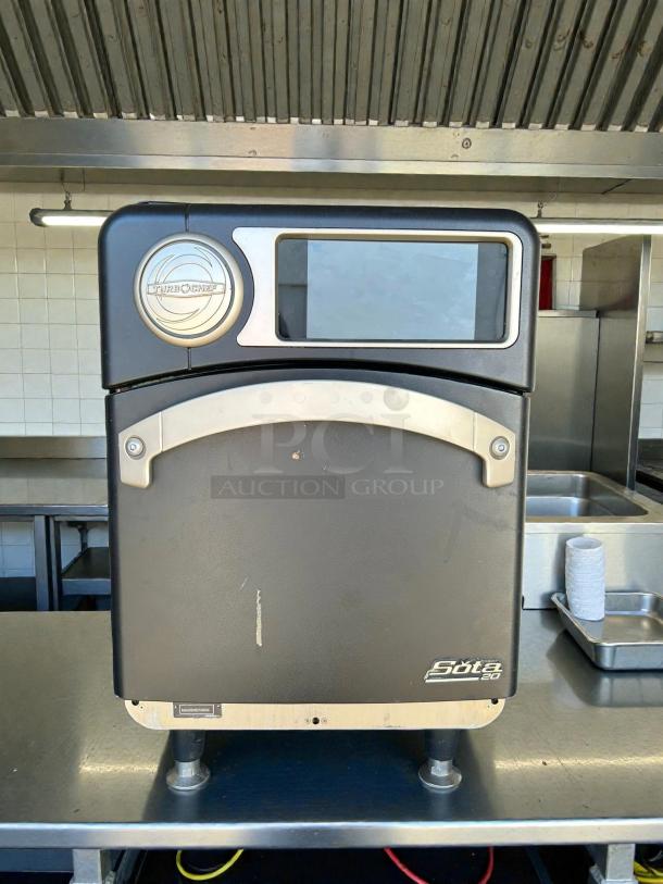 TurboChef Sota convection oven, model I1, in working condition. Features include a high-speed microwave, 208-240v capacity.