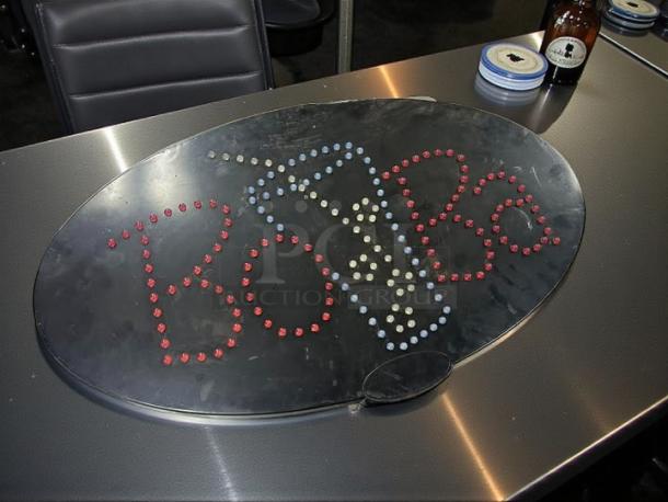 "Great Condition Boba Neon Sign, tested and working, colorful 'Boba' text with drink design on black background."