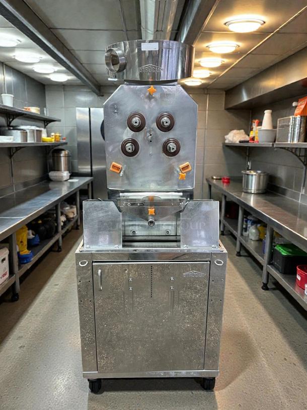 Citrocasa 8000 XB Advance citrus juicer in great condition, stainless steel, prominent brand markings, commercial grade.