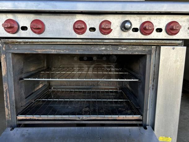 American Range AR-6-C 36" 6-burner natural gas range with convection oven, tested and working, in excellent condition.