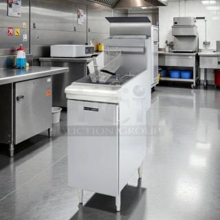 Excellent Condition - Black Diamond BDGF-90 Gas Fryer - (1) 40 lb Vat, Floor Model, Liquid Propane - Tested and Working! - Item #1224770
