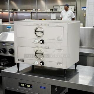 Toastmaster 3B84DT72 food warming drawer unit, excellent condition, free-standing, two drawers, tested, working.