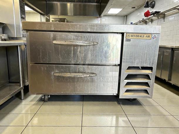 Beverage Air WTRCS36HC chef base refrigerator, 36", two drawers, stainless steel, tested, working condition, visible wear.