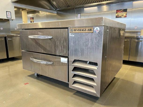 Beverage Air WTRCS36HC 36" Chef Base Refrigerator, two drawers, stainless steel, tested and working, logo visible.