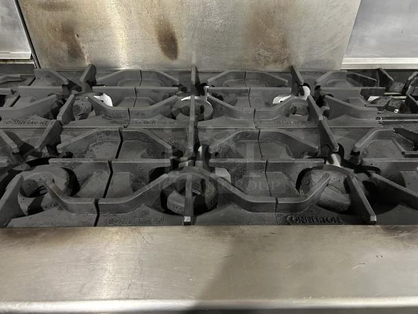 Connerton CN36-6 36" gas restaurant range, excellent condition, cast iron grates, visible Connerton branding, professionally tested.