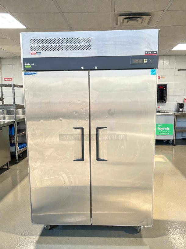 Turbo Air M3F47-2-N 52" stainless steel reach-in freezer, tested and working, dual doors, excellent condition.