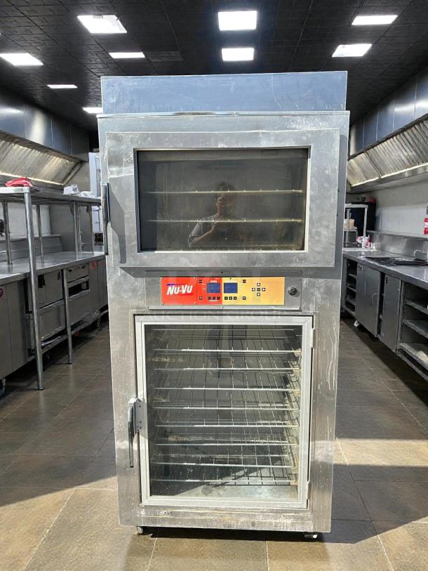 NU-VU SUB-123 electric commercial baking oven & proofer combo, great condition, tested, with visible control panel and glass doors.