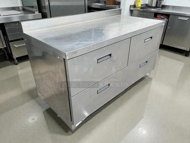 Delfield STD4464NP-18M 64" sandwich/salad prep table with refrigerated base. Tested, working, stainless steel.