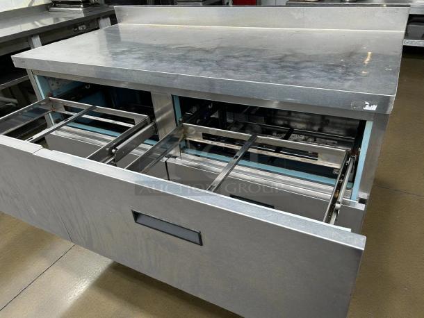Delfield STD4464NP-18M 64" sandwich prep table with refrigerated base, stainless steel, tested, working condition.