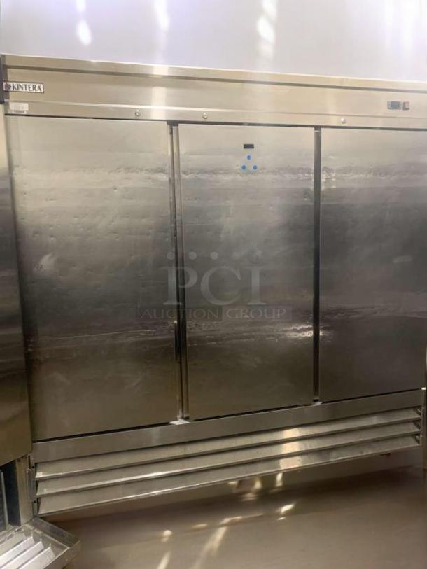 Superb condition Kool-It KBM3F triple door commercial reach-in refrigerator, stainless steel, fully tested and working.